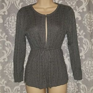 BCBGMAXAZRIA Silk Blend Cardigan Sweater M